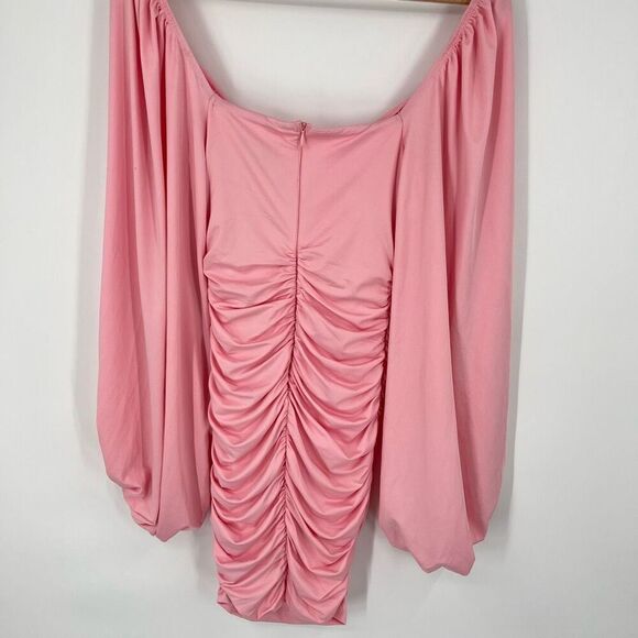 Hello Molly Ruched Bodycon Dress Twist Front Mini Pink Womens Size XS NWT - Picture 8 of 10